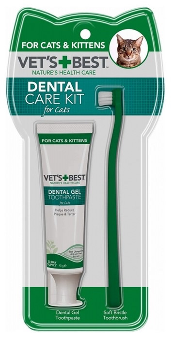 Vet's Best Dental żel + szczoteczka - zestaw do pielęgnacji zębów kota