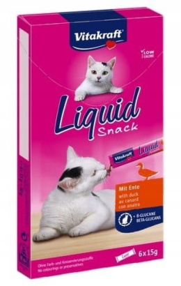VITAKRAFT Cat Liquid Snack z kaczką + betaglukan 6 sztuk