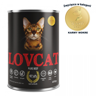 Coyote LOVCAT Pure Beef puszka dla kota 400g