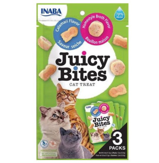 INABA JUICY BITES Wilgotne przysmaki dla kota (3 pack) - domowy rosół & kalmary