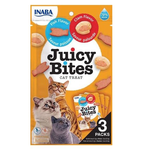INABA JUICY BITES Wilgotne przysmaki dla kota (3 pack) - ryba & małże INABA JUICY BITES Wilgotne przysmaki dla kota (3 pack) - ryba & małże