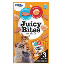 INABA JUICY BITES Wilgotne przysmaki dla kota (3 pack) - ryba & małże