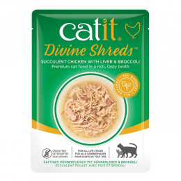 Catit Divine Shreds Kurczak, wątróbka i brokuł 75g mokry przysmak dla kota