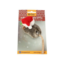 DINGO Zabawka świąteczna mysz "Mikołaj" dla kota