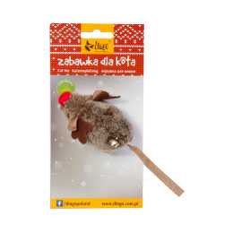 DINGO Zabawka świąteczna mysz "Rudolf" dla kota