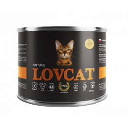 LOVCAT Pure Turkey - indyk puszka dla kotów 200g