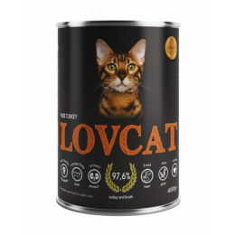 LOVCAT Pure Turkey - indyk puszka dla kotów 400g