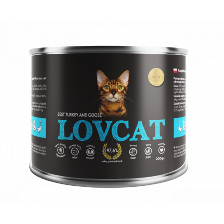 LOVCAT Best Turkey & Goose - indyk z gęsią puszka dla kotów 200g
