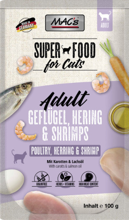 MAC's Cat Superfood drób, śledź i krewetki saszetka 100g