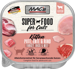 MAC's Kitten Superfood indyk, kaczka i wołowina - tacka 100g