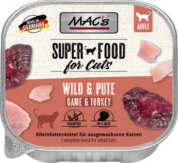 MAC's Cat Superfood dziczyzna i indyk - tacka 100g