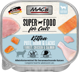 MAC's Kitten Superfood indyk, kurczak i łosoś - tacka 100g
