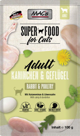 Mac's Cat Superfood królik i drób saszetka 100g