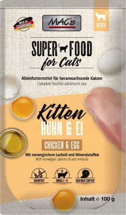 Mac's Cat Kitten Superfood kurczak z jajkiem dla kociąt saszetka 100g