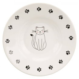Miska ceramiczna dla kota 15 cm biała