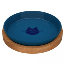 Animal Island Talerzyk dla kota z podstawką szklany 220ml - niebieski