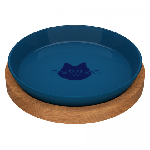 Animal Island Talerzyk dla kota z podstawką szklany 220ml - niebieski