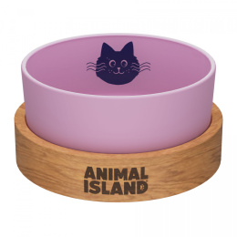 Animal Island miska dla kota z podstawką szklana 900 ml- różowa