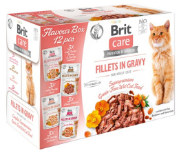 Brit Care Cat Fillets In Gravy Flavour Box saszetki w sosie multipack 12x85g