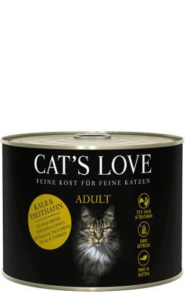 CAT'S LOVE Kalb & Truthahn - cielęcina i indyk z olejem lnianym i kocimiętką 200g