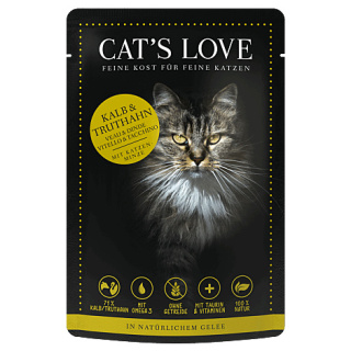 CAT'S LOVE Kalb & Truthahn - cielęcina i indyk w naturalnej galaretce 85g