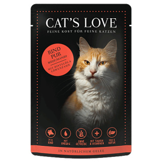 CAT'S LOVE Rind Pur - wołowina w naturalnej galaretce 85g