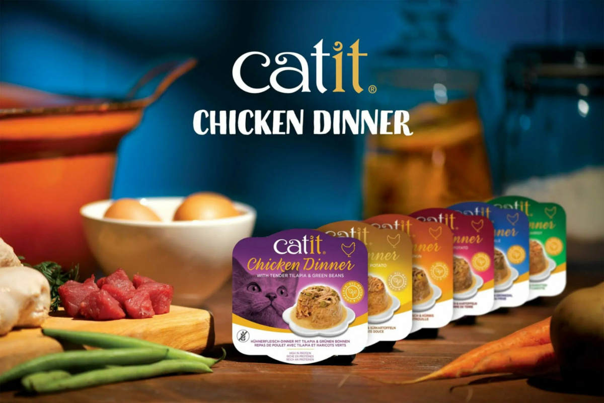 Catit Chicken Dinner kurczak, tuńczyk i jarmuż 80g mokra karma dla kota