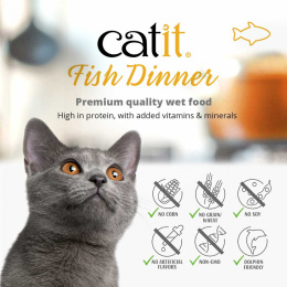 Catit Fish Dinner sieja i dynia 80g mokra karma dla kota