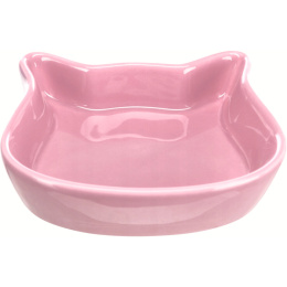 Miska ceramiczna w kształcie głowy kota kolor jasny róż