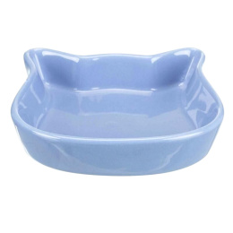 Miska ceramiczna w kształcie głowy kota kolor jasnoniebieski