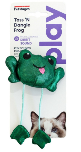 PETSTAGES Dyndająca żaba - szeleszcząca zabawka z piszczałką