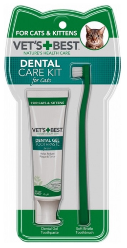 Vet's Best Dental żel + szczoteczka - zestaw do pielęgnacji zębów kota