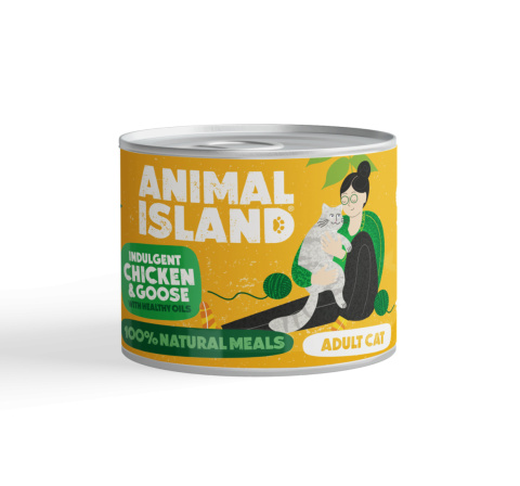 Animal Island posiłek z kurczaka i gęsi dla kotów dorosłych 200g