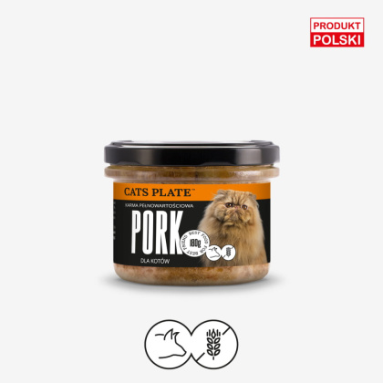 Cats Plate Pork - karma dla kota z mięsa wieprzowego 180g