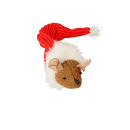 DINGO Zabawka świąteczna mysz "Santa" dla kota