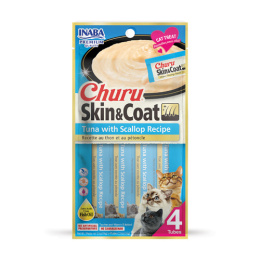 INABA Churu Skin Coat Tuna Scallop - tuńczyk z przegrzebkami - przysmaki dla kotów 4x14g