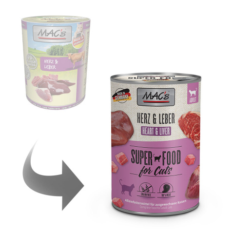 MAC's Superfood Serca i wątroba wołowa 400g