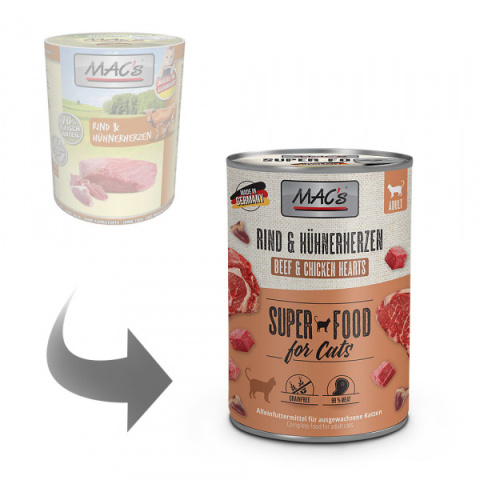 MAC's Superfood wołowina i kurze serca 400g