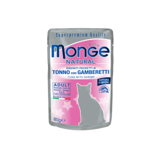 Monge Natural - Tuńczyk z krewetkami w galaretce 80g