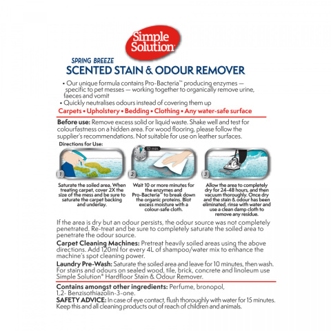 SIMPLE SOLUTION Stain & Odour Remover wiosenna bryza - odplamiacz i dezodorant 750ml