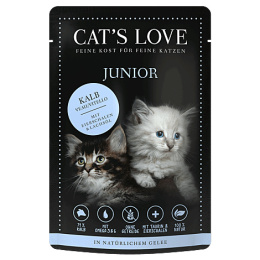 Zestaw CAT'S LOVE Junior kalb - cielęcina w naturalnej galaretce dla kociąt 12x85g