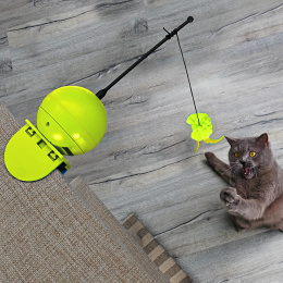 Coockoo Foxy magic ball - interaktywna wędka dla kota zielona
