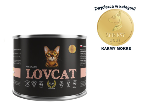 LOVCAT Pure Salmon zestaw dla kotów 6x190g