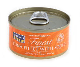 Zestaw 10x70g Fish4Cats Filety tuńczyka z kałamarnicą