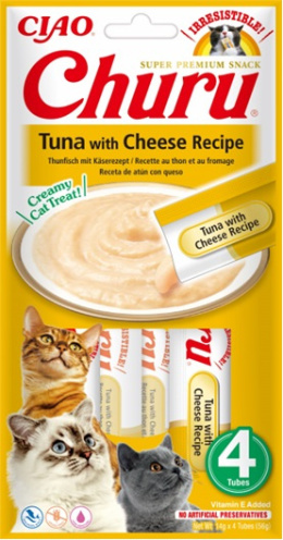 INABA Churu Tuna with Cheese - tuńczyk z serem - przysmaki dla kotów 4x14g