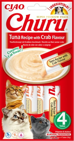 INABA Churu Tuna with Crab - tuńczyk z krabem - przysmaki dla kotów 4x14g