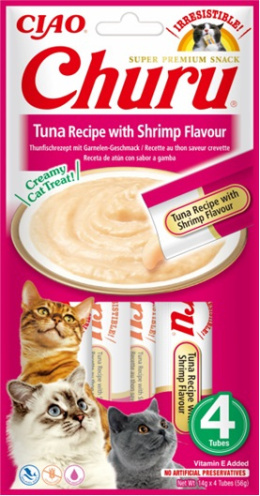 INABA Churu Tuna with Shrimp - tuńczyk z krewetkami - przysmaki dla kotów 4x14g