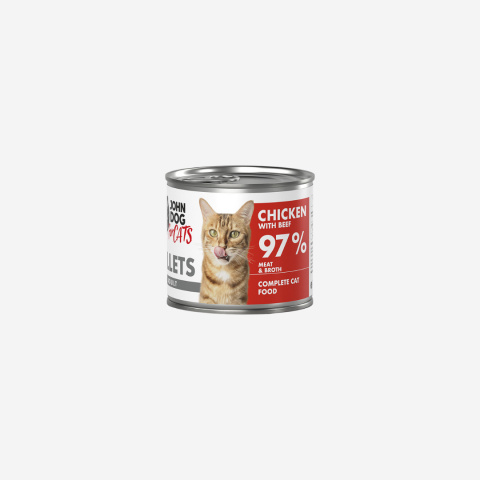 John Dog for Cats Filety Kurczak i Wołowina 140g - karma mokra dla kota pełnoporcjowa