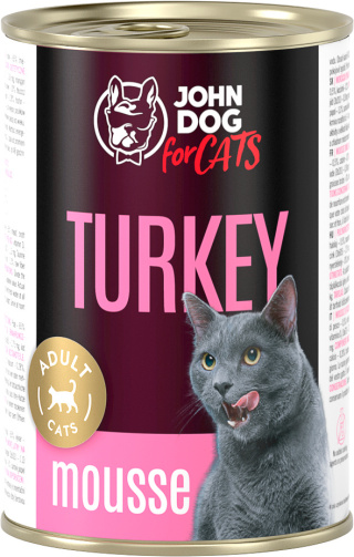 John Dog for Cats mus indyk - karma mokra dla kota 400g