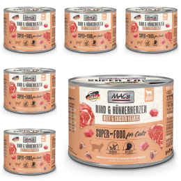Pakiet MAC's Superfood wołowina i serca kurczaka zestaw 6x200g